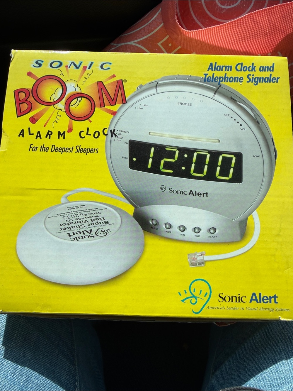 Sonic Boom Alarm Clock with Bed Shaker - Silver